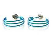 Blue titanium hoop earrings