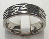 Celtic titanium ring with a Celtic knot