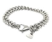 Titanium curb chain bracelet featuring a subtle twist through each link