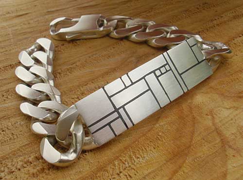 British mens silver bracelet