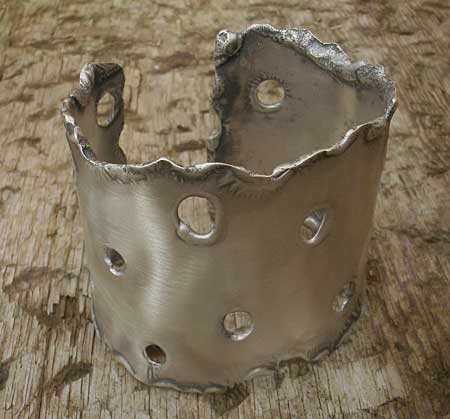 bullet hole silver bracelet