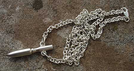 bullet silver chain necklace