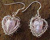 Caged heart drop earrings