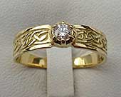Scottish Celtic gold diamond engagement ring