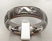 Celtic dog titanium ring