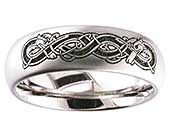 Celtic dog titanium ring