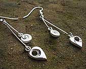 Celtic silver drop earrings