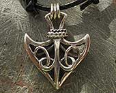 Celtic silver arrowhead necklace