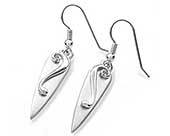 Celtic silver drop earrings