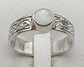 Celtic silver engagement ring