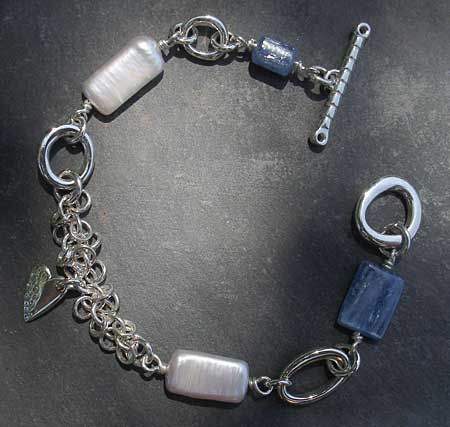 Celtic silver heart bracelet