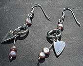 Celtic silver drop earrings