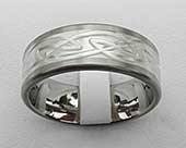 Titanium Celtic wedding ring with a silver Celtic inlay
