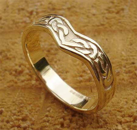 Shaped Celtic wedding ring