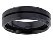Central grooved mens designer ring