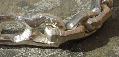 chunky hammered silver links