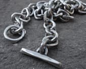Chunky silver mens chain necklace
