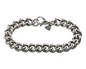 Chunky mens titanium chain bracelet