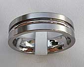 Mens chunky titanium wedding ring