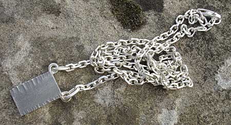 chunky oxidised silver pendant