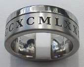 Chunky roman numeral wedding ring
