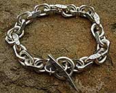 Mens chunky silver chain bracelet