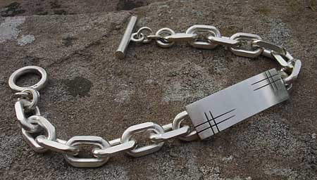 chunky sterling silver id bracelet