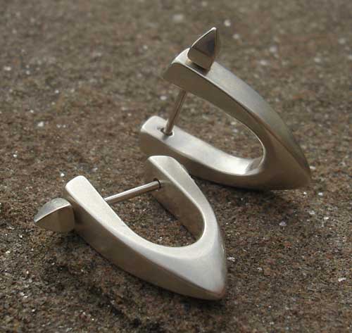 Chunky on sale silver earrings