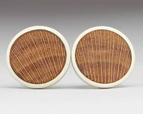 Wood and hotsell silver earrings