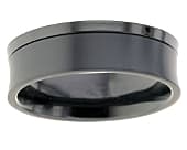 Concave black wedding ring