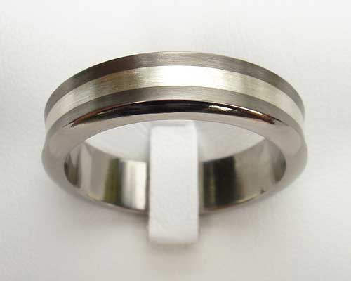 concave titanium wedding ring