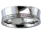 Concaved personalised wedding ring