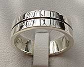 Contemporary flat silver wedding ring