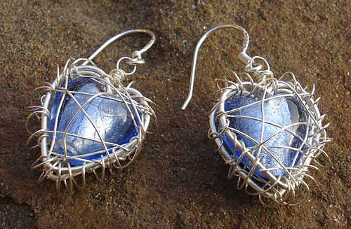 Contemporary heart shaped earrings