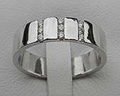 Contemporary silver diamond wedding ring