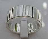 Contemporary silver mens ring