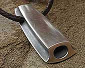 Contemporary silver pendant for men