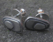 Contemporary unusual silver stud earrings