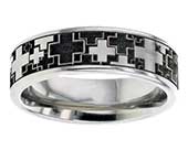 criss cross squares titanium ring