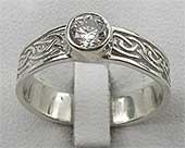 Cubic zirconia silver Celtic engagement ring