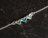 Cute silver triple heart necklace