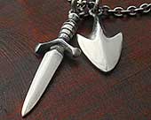 Dagger silver necklace