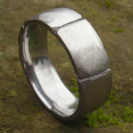 hammered silver ring
