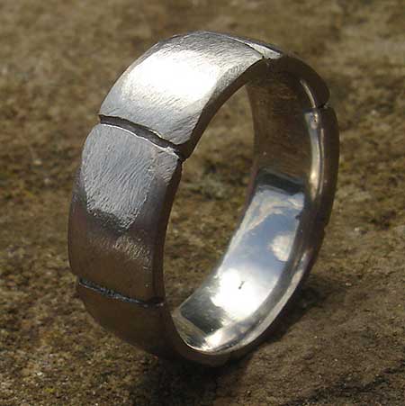 hammered silver ring