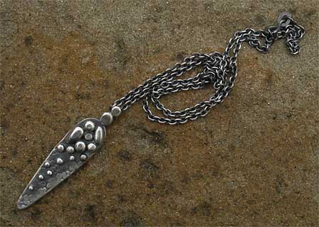 designer oxidised silver necklace