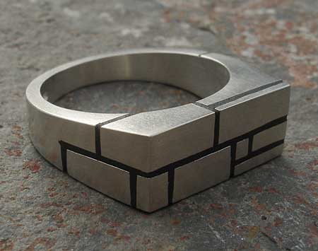 silver designer signet ring