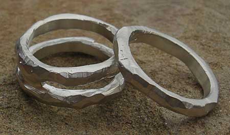 designer silver granite rings