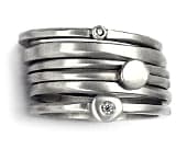 Designer silver stacking rings set