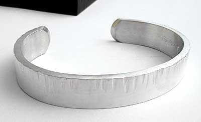 Mens designer silver cuff bracelet