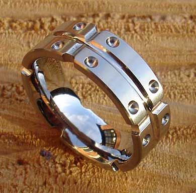 Designer titanium ring for men